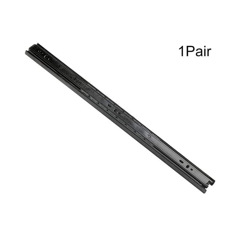 Juvielich 3 Fold Full Extension Ball Bearing Slide 10"x1.18" Undermount Drawer Slides Sliding Drawer Fittings for Furniture Drawers Black 1Pair