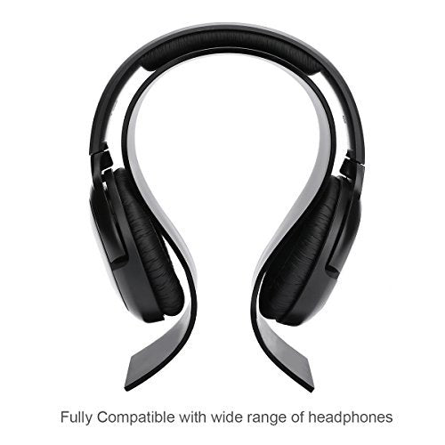 [AUSTRALIA] - Tranesca Acrylic Headphone (Headset) Stand/Headphone Holder/Headphone Hanger for wide variety sizes of headphones - Black (Not for extra large headphones, headphone not included) 