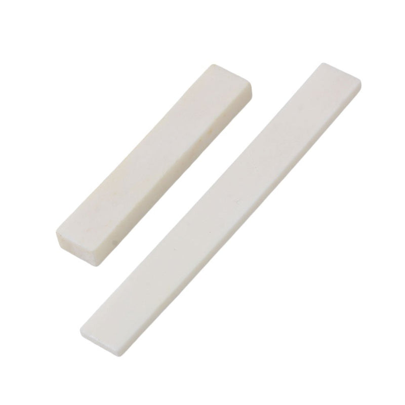 ２Set DIY Bone Guitar String Bridge Nut Saddle Blank for Electric Bass Acoustic Classical Guitar Mandolin Banjo Ukulele (Saddle*2+Nut*2) Saddle*2+Nut*2