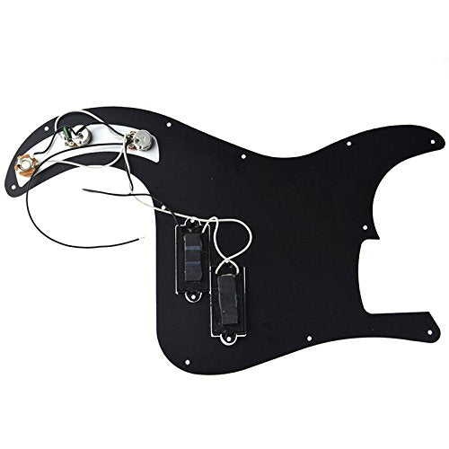 JIUWU Prewired Loaded Pickguard for Fender Precison P Bass Guitar Part Black