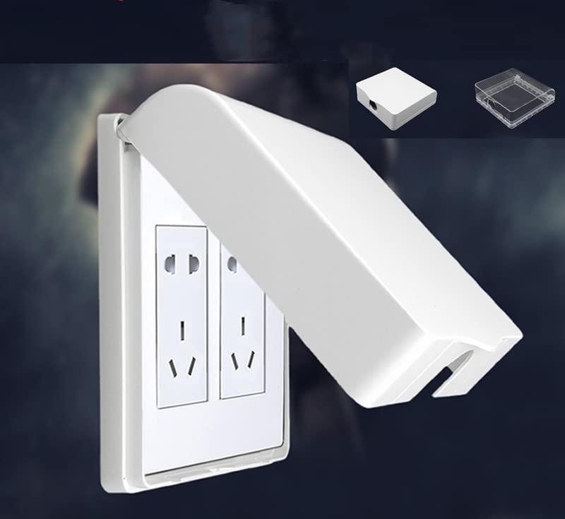 Jutagoss 120 Type Weatherproof in Use Outlet Cover 142x83x48mm Plug Receptacle Protector for Retrofit Siding Construction White 2Pcs 124x74mm white