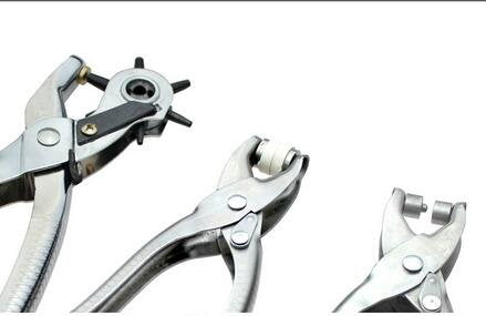 3 Pieces Revolving Hole Punch&Eyelet Plier &Press Snap Plier with Eyelets Grommets and Pliers (A)