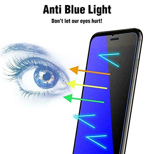 For iPhone 12 Pro Max (2020) Anti Blue Light Screen Protector w/Full Coverage, INKUZE Tempered Glass Screen Protector, block harmful blue light for eye protection