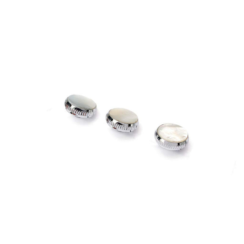 Alnicov White Shell Inlay Trumpet Finger Buttons Sliver for Trumpet Replacement 3pcs