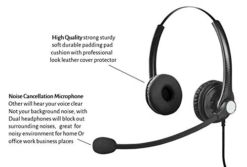 [AUSTRALIA] - USB Headset with Microphone Double Sided for Business Skype Work from Home Call Center Office Video Conference Computer Laptop PC VOIP Softphone Telephone Noise Cancellating Headset Headphone 