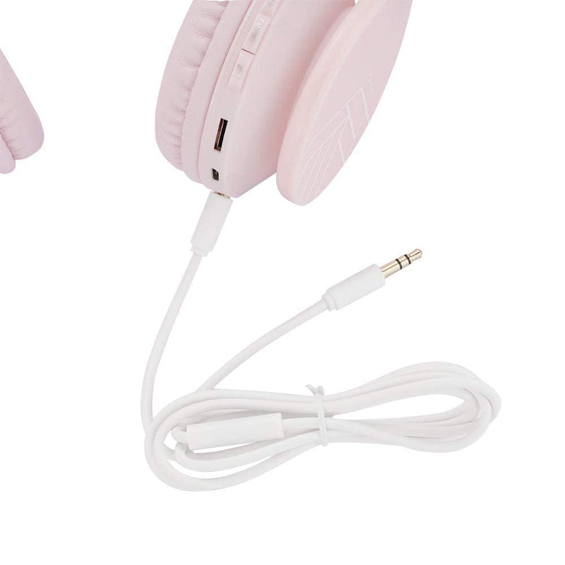 [AUSTRALIA] - Bluetooth Headphones for Kids, PowerLocus Wireless Foldable Headphones Over Ear, Headphone with Microphone, 85DB Volume Limit, Wireless and Wired Headset with Micro SD, FM for Cellphones, Tablets, PC Pink 