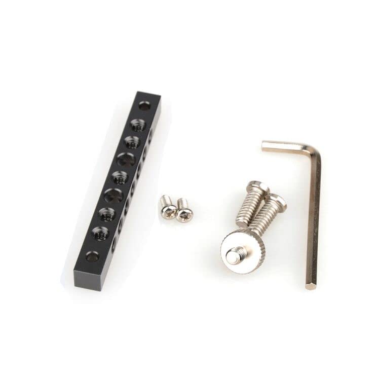CAMVATE Cheese Bar with 1/4" Screw Holes for Monitor Mount Extend DIY Accessories (M4 Screw Hole,75mm Center Distance) - 1421 Black