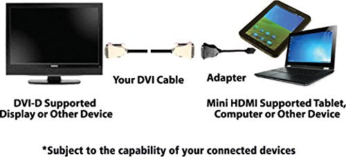 Accell Mini HDMI (HDMI-C Male) to DVI-D (Female) Adapter - Resolutions up to 1920x1080 Full HD