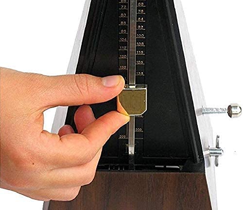 Summer-Spider Antique Mechanical Metronome, Imitation Peach Wood Pattern Appearance Music Timer for Piano Guitar Violin Musical Instrument