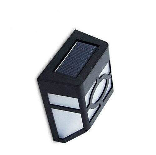 E-Bro Solar Powered Wall Mount 2 LED Lights Lamp Outdoor Landscape Garden Yard Fence Cool White Light