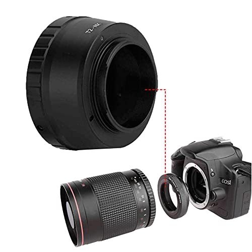 JINTU Lens Adapter Ring T2 T-Mount Telephoto Lens Converter for EOS M EF-M M2 M3 M6 M10 M50 M100 Mirrorless Camera Body for Canon E mount Mirrorless
