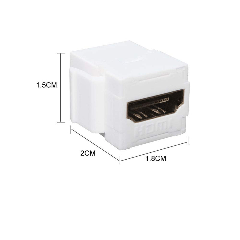 USHANLIN HDMI Keystone Coupler HDMI Female to Female Jack Insert (5 Pack, Short HDMI) 5 Pack