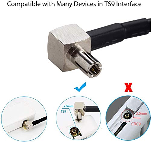 CORONIR TS9 to SMA Female External Antenna Adapter 12'' Cable Pigtail for USB Modems, Hotspots & Routers - Pack of 2 12''-Pack of 2