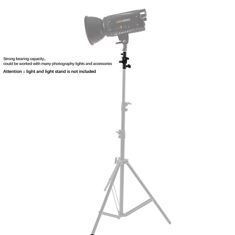 WELLMAKING U-Shape Camera Flash 180°Swivel Mount Bracket with Standard 1/4 to 3/8 inch Metal Male Screw Spigot Stud Compatible for Umbrella Softbox Reflector Holder Stand for Video Light Studio Light