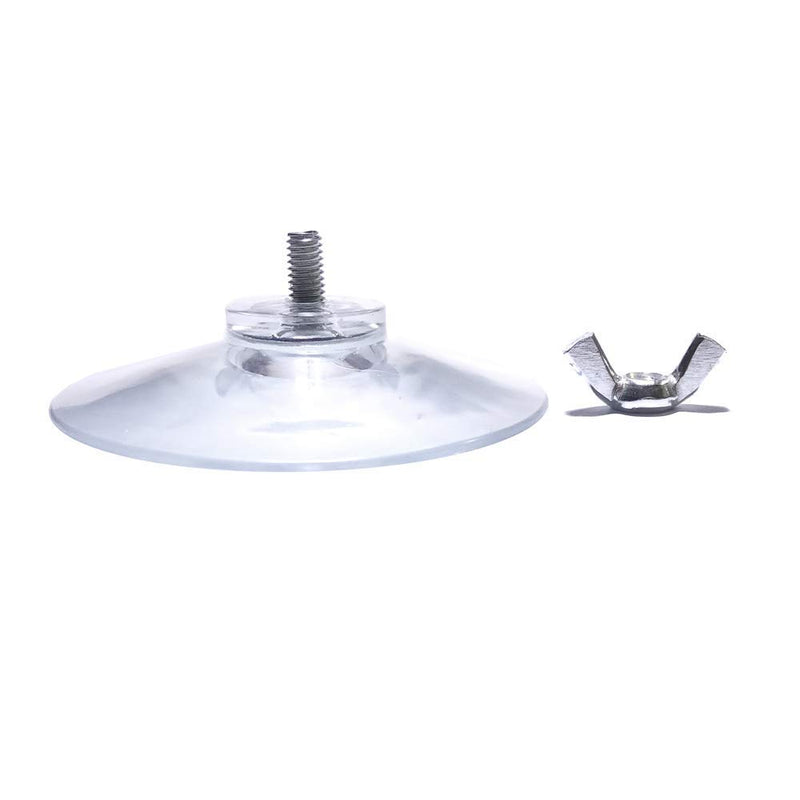 M4 Thread Transparent PVC Suction Cup With Screw Hook 2 Inch Diameter Butterfly Wing Nut Clear Sucker, 6 PCS (Recommended)