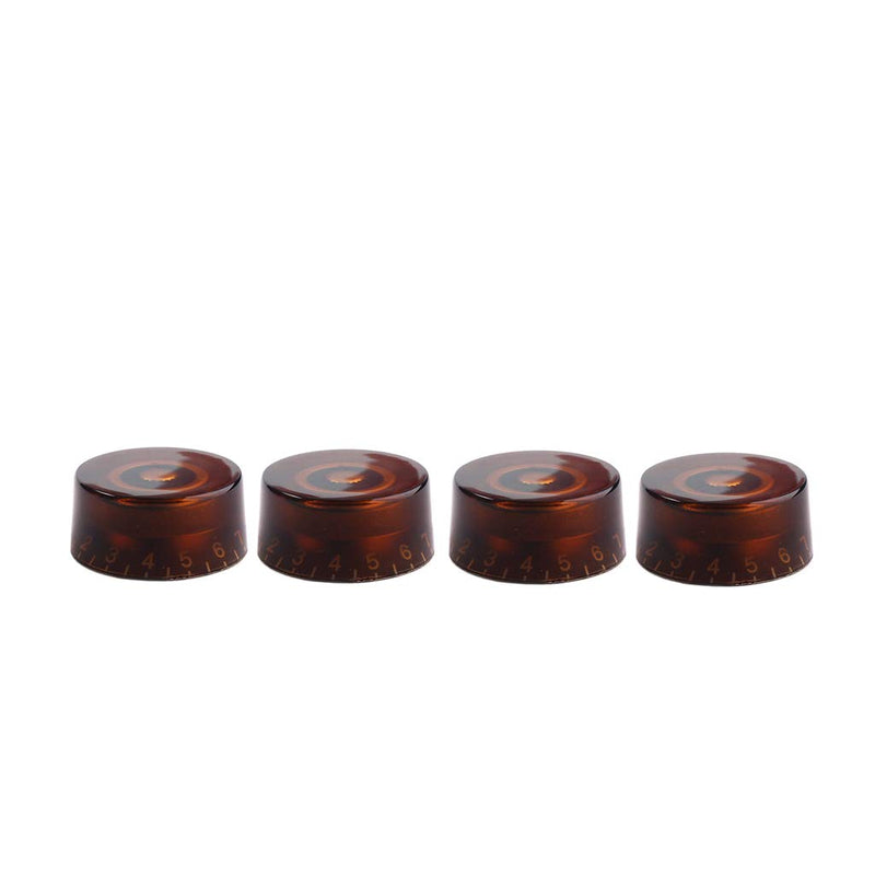 Alnicov Guitar Control Knobs Copper Color Electric Guitar Bass Top Hat Knobs Speed Volume Tone Amp Effect Pedal Control Knobs 4Pcs