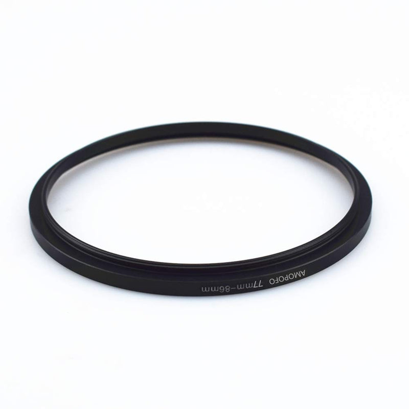 77mm-86mm Metal Ring/77mm to 86mm Step Up Ring for Filters,Made of CNC Machined with Matte Black Electroplated Finish,Compatible with All 77mm Camera Lenses & 86mm Accessories 77 to 86mm Step Up Ring Adapter
