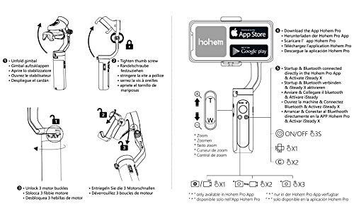 Hohem iSteady X 3-Axis Lightweight Foldable Gimbal Stabilizer Supports Moment/Beauty/Auto-Inception Mode Compatible with iPhone 11/Pro/Max/XS Max and Android Smartphones (iSteady X White)