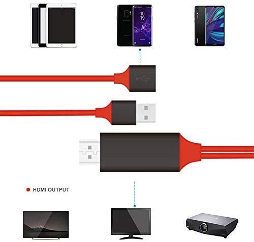 HDMI Cable for Phone to TV, HDMI Cable Compatible with All iPhone iPad Android Phones to TV Digital AV Adapter 1080P for iPhone & Android Phones Series