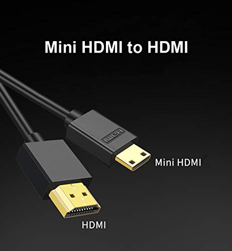 Seadream Mini HDMI to HDMI Cable,High Speed 4K 60Hz Ultra-Thin HDMI Male to Mini HDMI Male Support 4K Ultra HD, 1080p, 3D,for Projector, Monitor, Camcorder(HDMI 2.0) (Black 1.64 Feet) Black 1.64 Feet