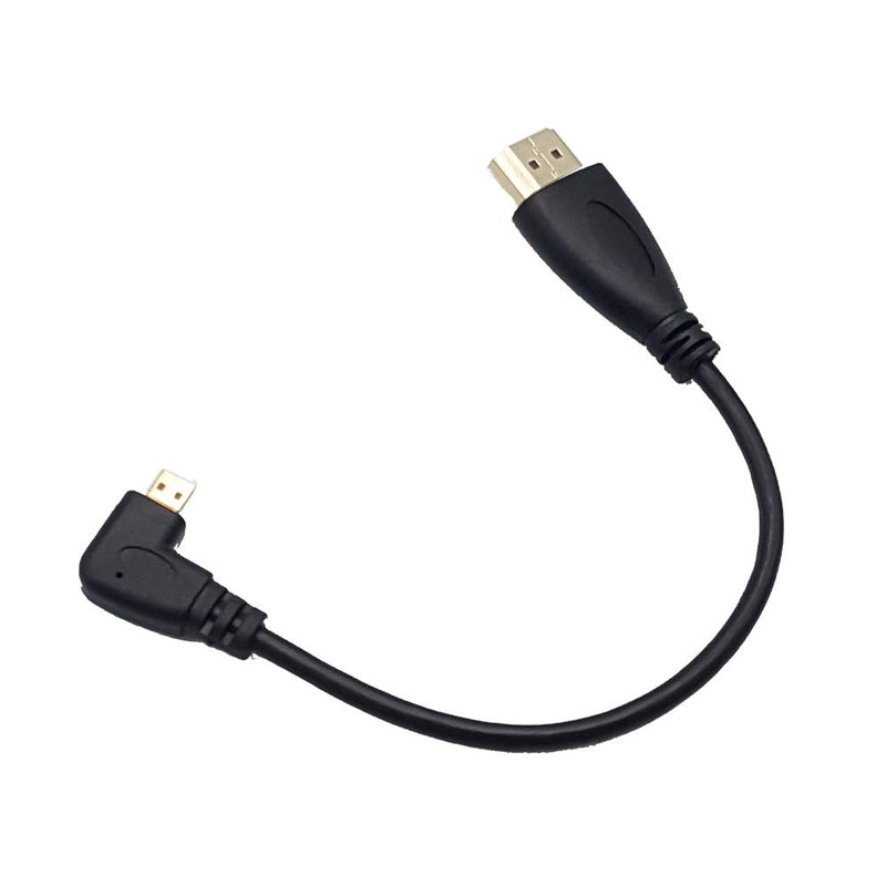 Seadream 2pcs 8inch 90 Degree Left Angle Micro HDMI Male To HDMI Male Cable Connector (2pcs left angled) 2pcs left angled