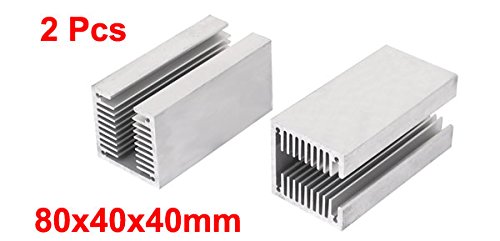 uxcell 2 Pcs Aluminium U Slotted Heatsink Heat Radiactor 80x40x40mm
