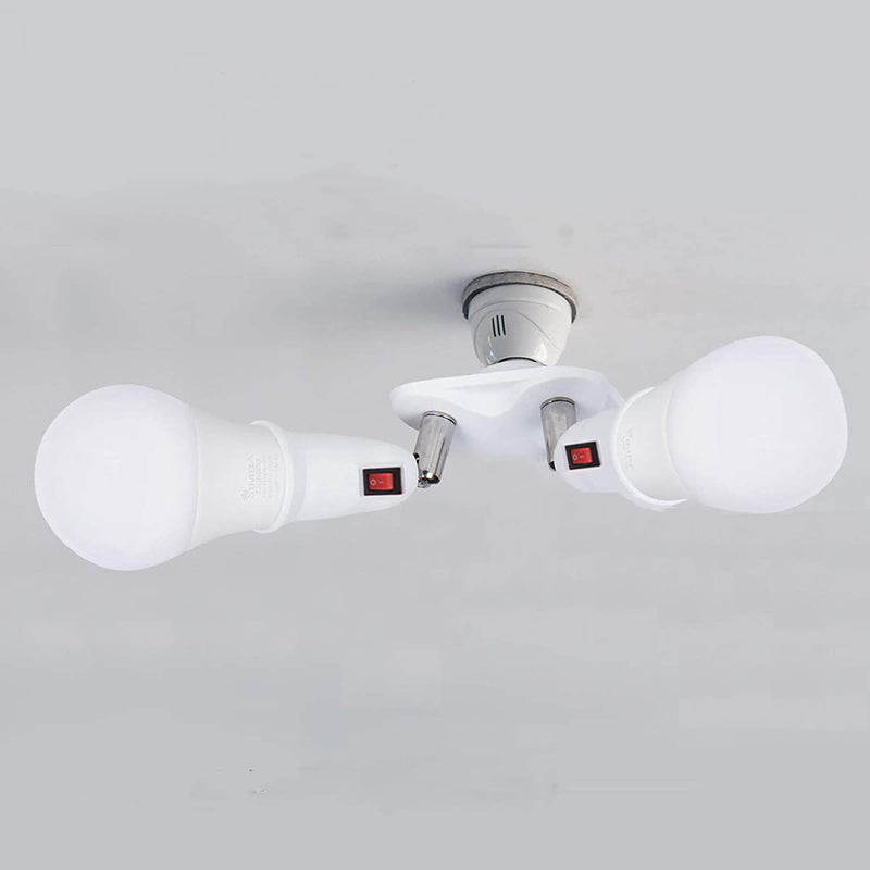 CLWHJ-360 Degrees Adjustable-2 in 1 E26/E27 Splitter Socket Adapter. E26/E27 Standard LED Bulbs 360 Degrees Adjustable 180 Degree Bendable Max Watt 180W (2 in 1) 2 in 1