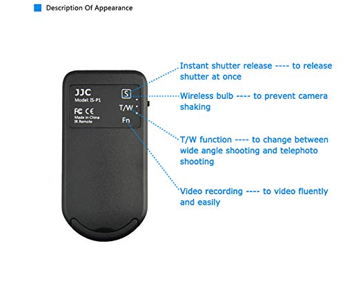 JJC Wireless Infrared Shutter Release Remote Control Compatible with Pentax K-70 K-30 K-5 II K-5 IIs K-3 II K-1 II K-S2 K-S1 645D 645Z K500 K-7 K-5 Q-S1 WG-20 WG-5GPS WG-4GPS Replaces Pentax E/F/WP