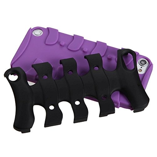 Asmyna Rubberized Black/Electric Purple Ribcage Protector Cover for iPod touch 5