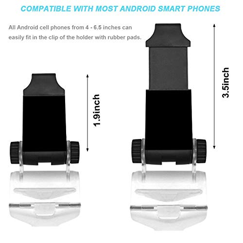 AYWFEY Clear PS4 Controller Phone Clip with 4 Pairs Silicone Thumb Grips Caps, Mobile Phone Foldable Clamp Holder Bracket Mount Stand Compatible for Sony PS4 Wireless Game Controller