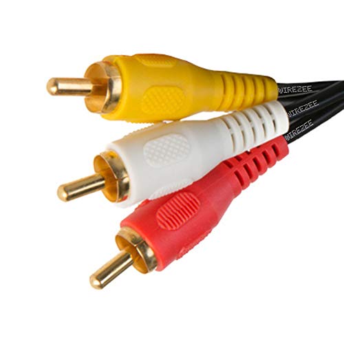 3RCA Video/Stereo Audio Cable, Composite Wire Cord DVD HDTV 6ft, 12ft, 15ft, 25ft (25FT)