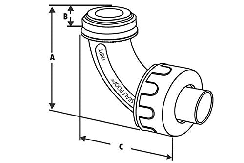 Sealproof 1/2-Inch Nonmetallic Liquid-Tight 90-Degree Electrical Conduit Connector Fitting, 1/2" Dia, 5-Pack