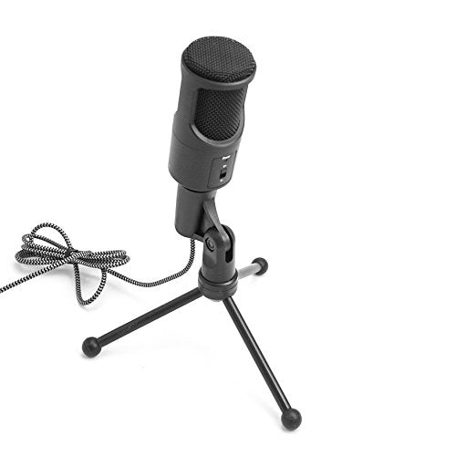 Woxter Mic Studio 50 Condensation Microphone with Tripod Included, USB Connection, Compatible with Youtube, Skype, Twitch, Black Woxter Mic Studio 50