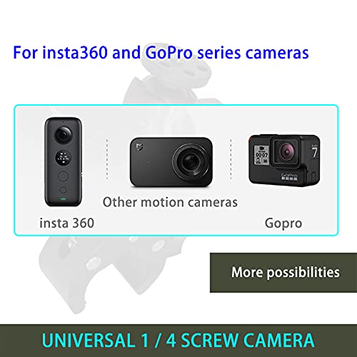 Handlebar Clamp Motorbike Mount for Insta360 One X2, X, One R, GO 2, GoPro Hero, with Double Ball Head Super Clamp Mount Adapter Accessories