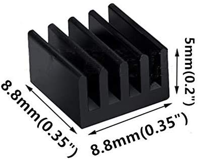 LuoQiuFa 30pcs Small Mini Heatsink Kit, Mini Cooler Aluminum Heat Sink for Cooling VRM Stepper Driver MOSFET VRam Regulators (8.8mmx8.8mmx5mm)