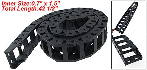 18 x 37mm Plastic Cable Drag Chain Wire Carrier Black 42 1/2"