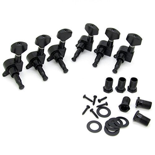 6R Right Electric Guitar String Tuning Pegs Keys Tuners for Strat Tele Black