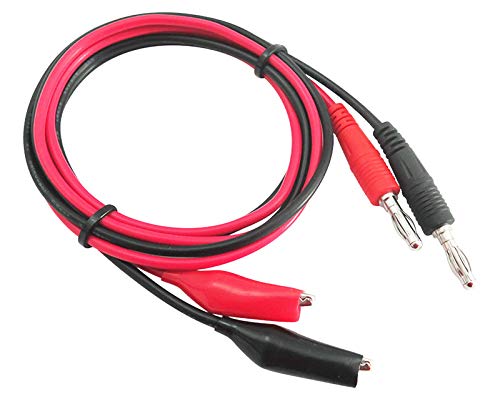 4mm Banana Plug to Medium Number Alligator Clip Wire 20AWG 1m/3.28ft Multimeter Test Wire Silicone Wire 2Pairs Black+Red