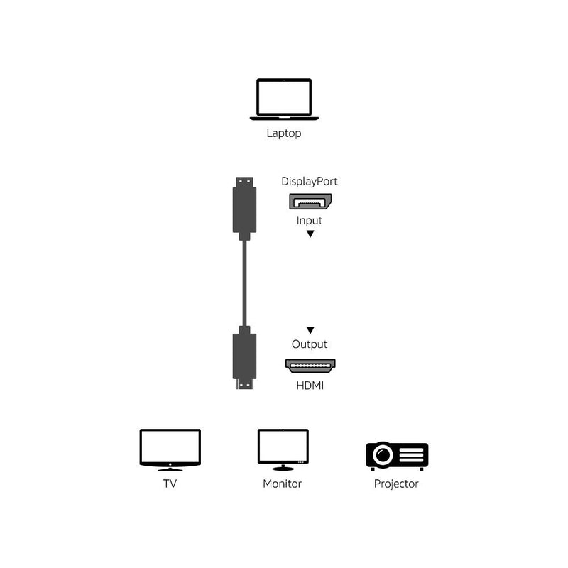 Amazon Basics Uni-Directional DisplayPort to HDMI Display Cable - 10 Feet 1-Pack Single