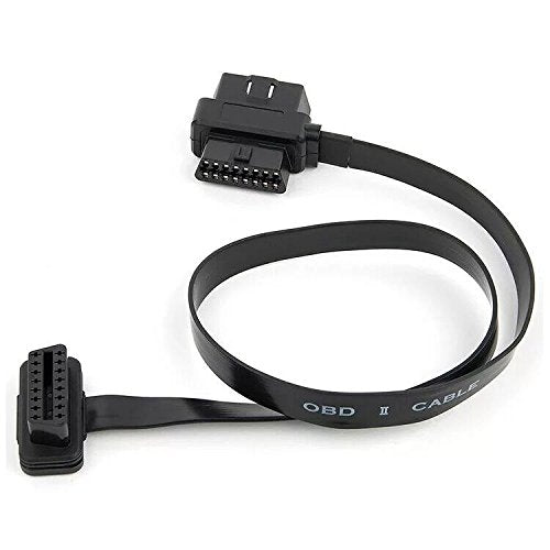 OLLGEN 60CM Ultra Slim 2 in 1 OBDII OBD2 Cable 16 Pin Female to Male/Female Extension Connector Cable Splitter,24Inch/2Feet
