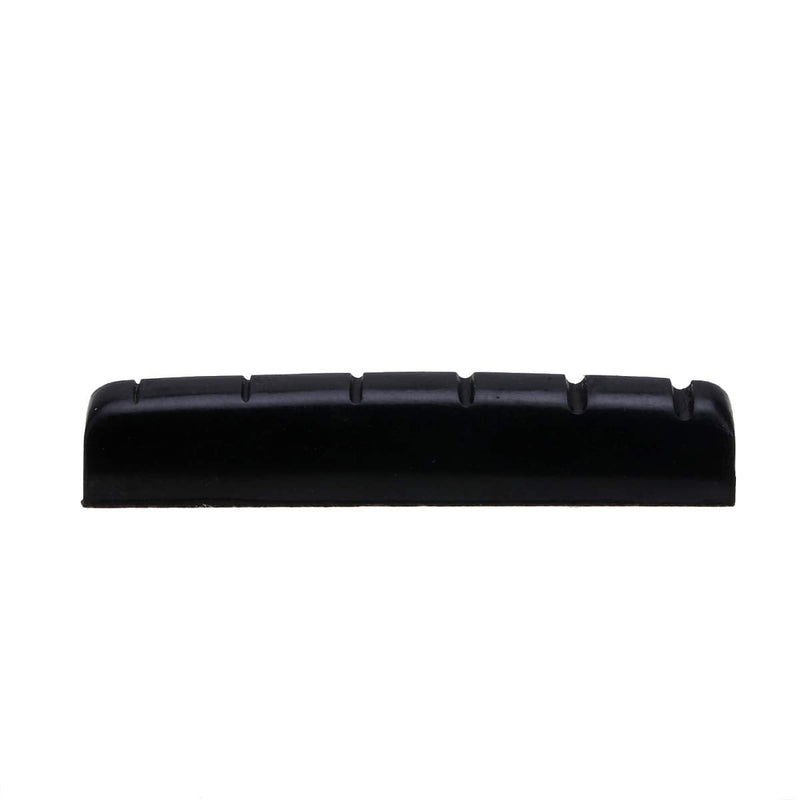 Musiclily Pro Urea Resin Plastic Slotted 44mm Electric Guitar Les Paul Nuts Flat Bottom for 6-string LP Style Guitar, Black (Set of 2)
