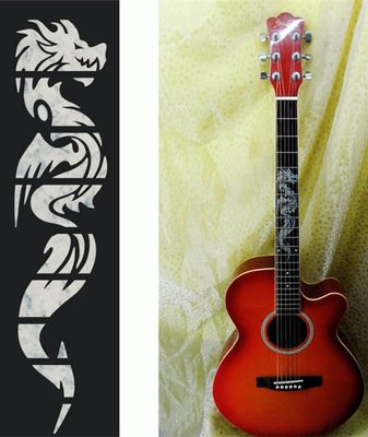 Guitar Fretboard Stickers Markers Inlay Sticker Decals for Bass, Electric & Acoustic Guitars (dragon) dragon