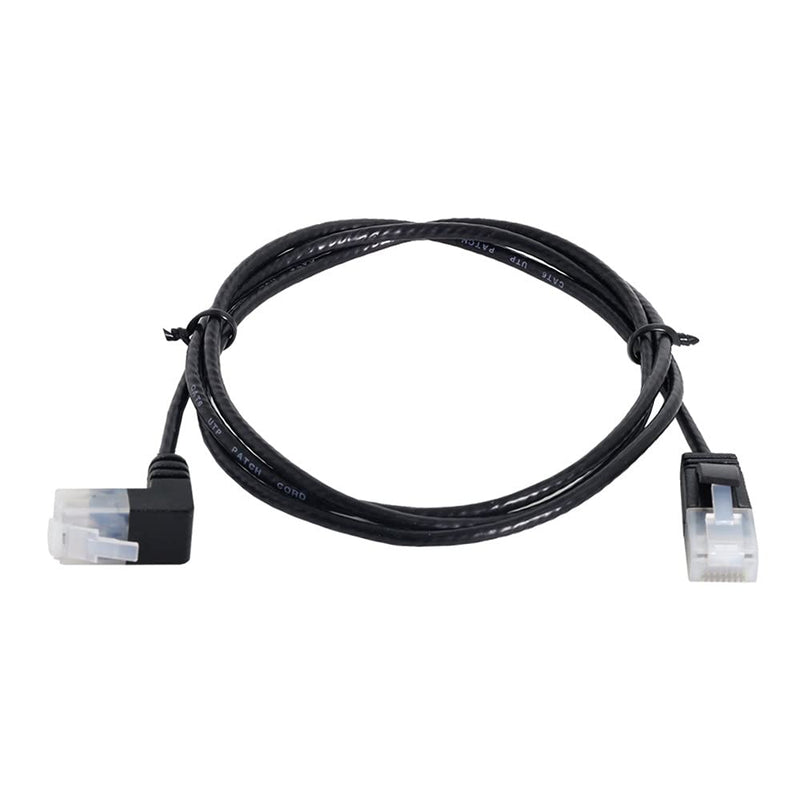 Xiwai Ultra Slim Cat6 Ethernet Cable RJ45 Up Angled to Straight UTP Network Cable Patch Cord 90 Degree Cat6a LAN for Laptop Router TV Box (1.0m) 1.0M