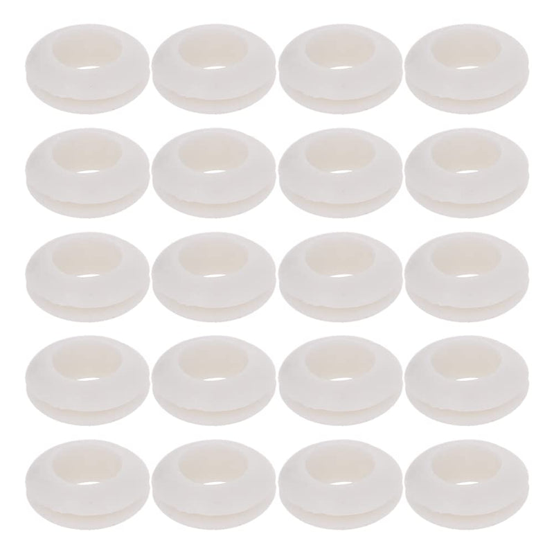 [AUSTRALIA] - Aicosineg 50Pcs Rubber Grommets Wire Protector Oil Resistant Armature Rubber Grommet 14mm Inner Dia Oil Resistant Armature Rubber Grommets for Wiring Cable White 