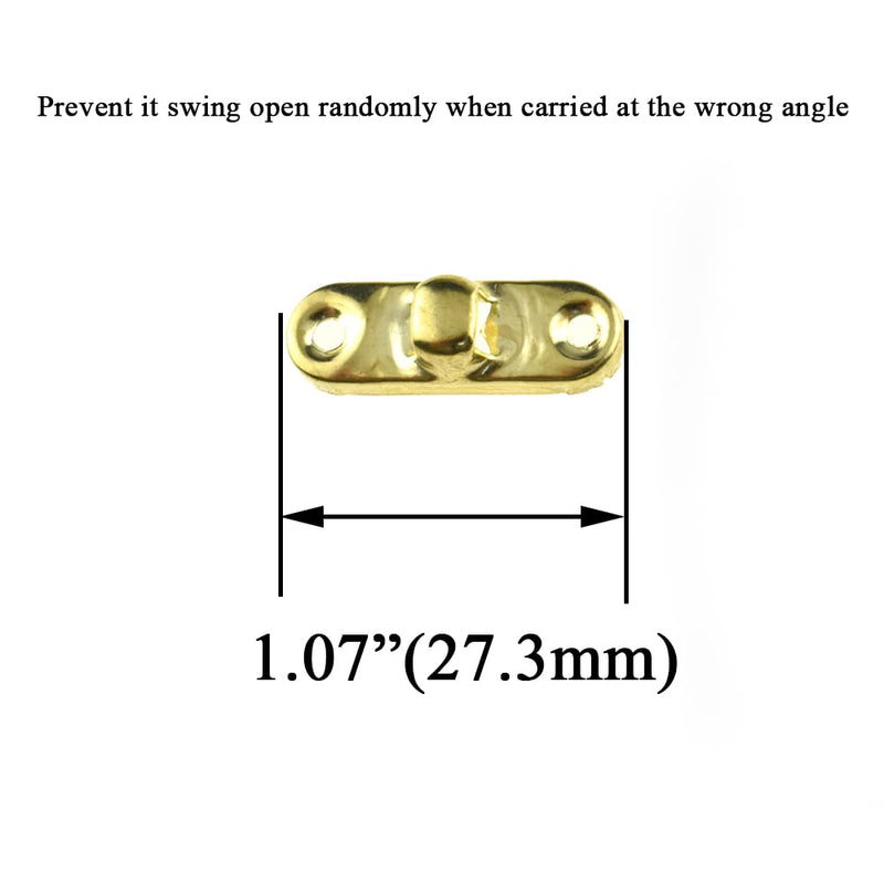 Hahiyo 1.26 Inch Length Right Latch Hook Hasp with 40 Screws Smooth Swivel Close Securely Neutral Appearance Carbon Steel Decorative Buckle Lock Hasp Gold 10 PCS for Gift Cases Music Jewelry Boxes Right Latch Hook Hasp-1.26"-Gold-10P