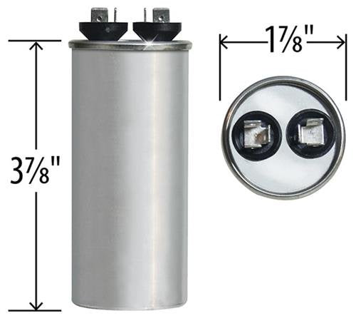 97F9613 - 35 uf MFD 370 Volt VAC - Genteq Round Run Capacitor Upgrade