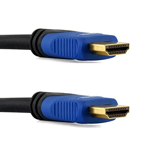 Premium Braided Nylon HDMI Cable Gold Series High Speed HDMI Cable with Ferrite Core for PS4, X-Box, HD-DVR, Digital/Satellite Cable HDTV 1080P Blue (30 Feet) 30 Feet