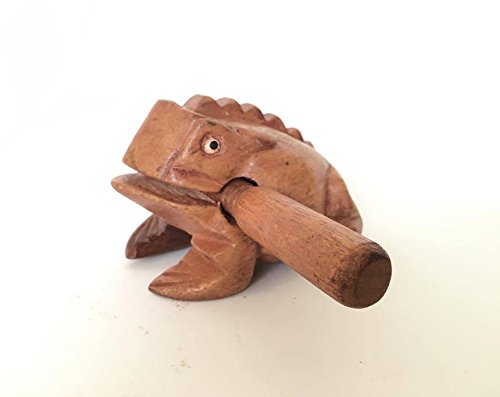 Percussion Instruments Wooden Frog 3 Piece Set of 4 Inch Brow Frog, 3 Inch Black Frog, 2 Inch Natural Wood Frog, Products From Thailand,wooden frog musical instrument.