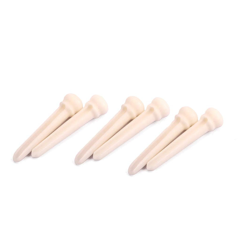 Alnicov 6PCS Guitar Bone Bridge Pins With Natural Bone Color For Guitar Replacement Parts