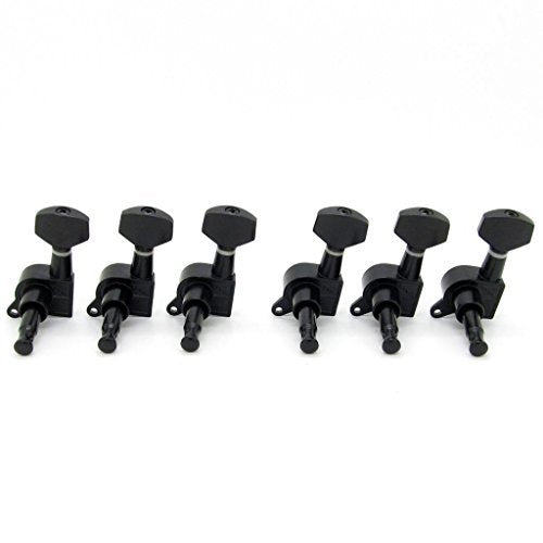 6R Right Electric Guitar String Tuning Pegs Keys Tuners for Strat Tele Black